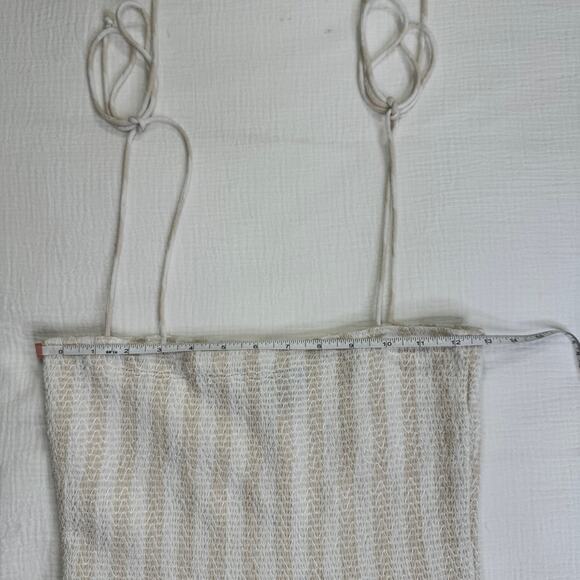 Boohoo Smocked Striped Sundress Maxi Cotton Women’s 6 Tiered Coastal Cottagecore - Picture 6 of 16